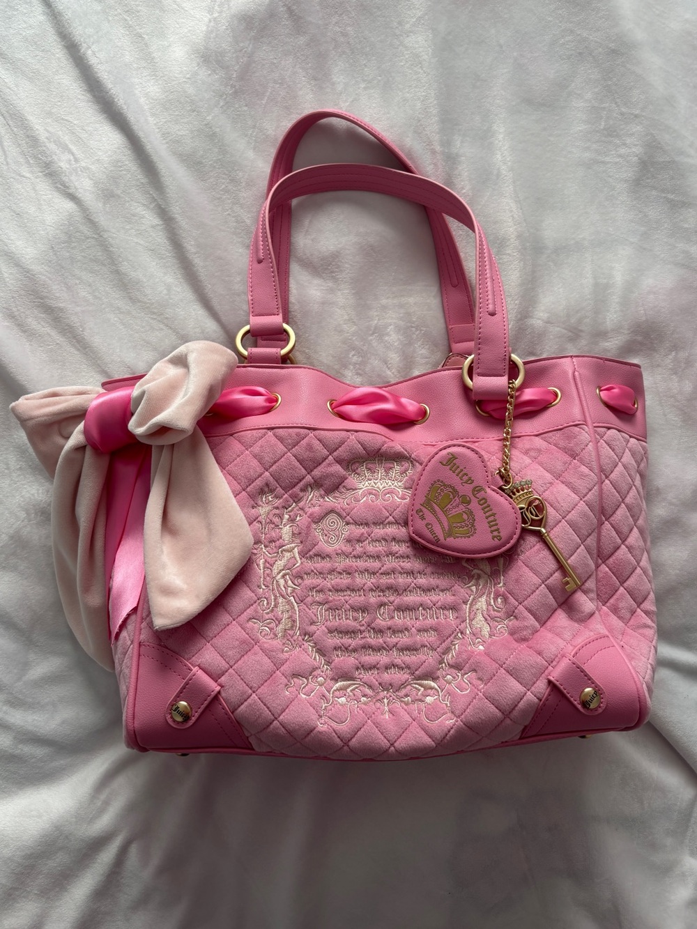 Juicy Couture Pink Quilted Daydreamer Bag with Charm
